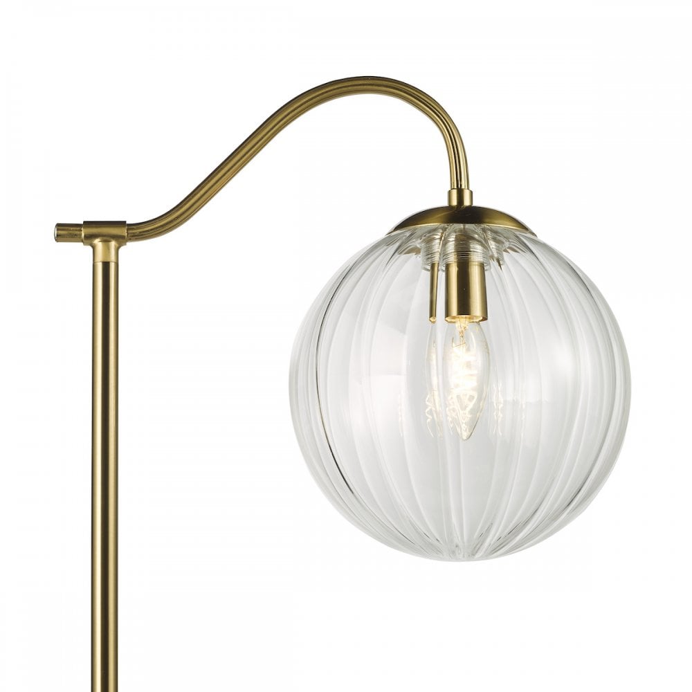 JOC4942 Jocelyn Floor Lamp Natural Brass and Glass