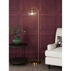 JOC4942 Jocelyn Floor Lamp Natural Brass and Glass