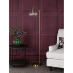 JOC4942 Jocelyn Floor Lamp Natural Brass and Glass