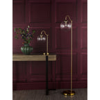 JOC4942 Jocelyn Floor Lamp Natural Brass and Glass