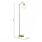 JOC4942 Jocelyn Floor Lamp Natural Brass and Glass