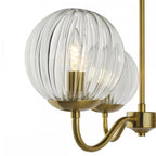 JOC5342 Jocelyn 3 Light Semi-Flush Natural Brass and Glass