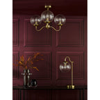 JOC5342 Jocelyn 3 Light Semi-Flush Natural Brass and Glass