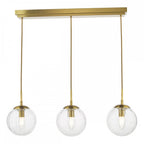 JOC6242 Jocelyn 3 Light Bar Pendant Natural Brass and Glass