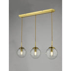 JOC6242 Jocelyn 3 Light Bar Pendant Natural Brass and Glass
