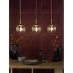 JOC6242 Jocelyn 3 Light Bar Pendant Natural Brass and Glass