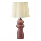 JOR4203 Jordana Table Lamp Pink and Polished Chrome With Shade