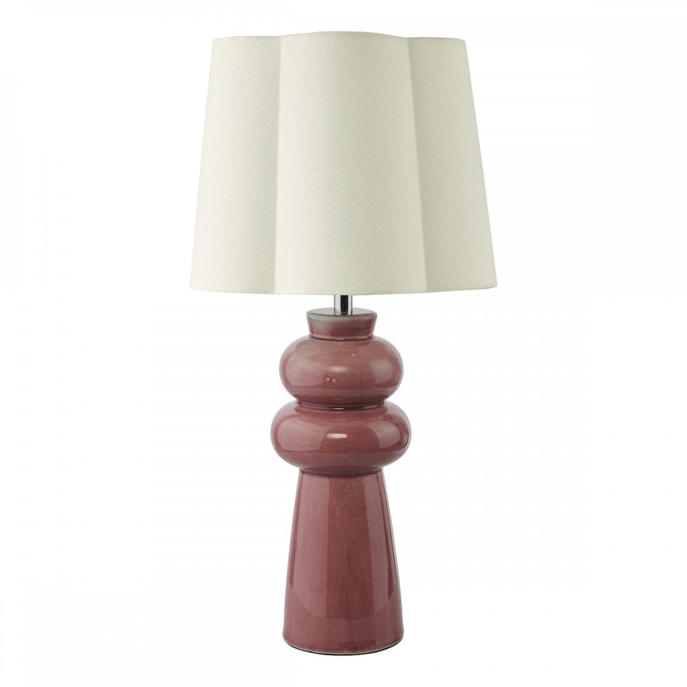 JOR4203 Jordana Table Lamp Pink and Polished Chrome With Shade