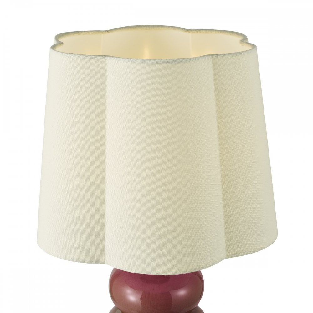 JOR4203 Jordana Table Lamp Pink and Polished Chrome With Shade
