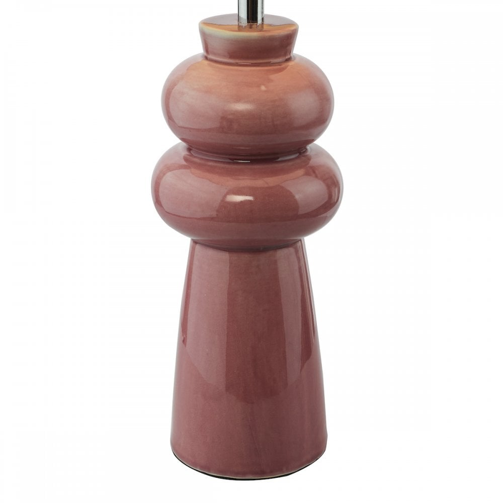 JOR4203 Jordana Table Lamp Pink and Polished Chrome With Shade