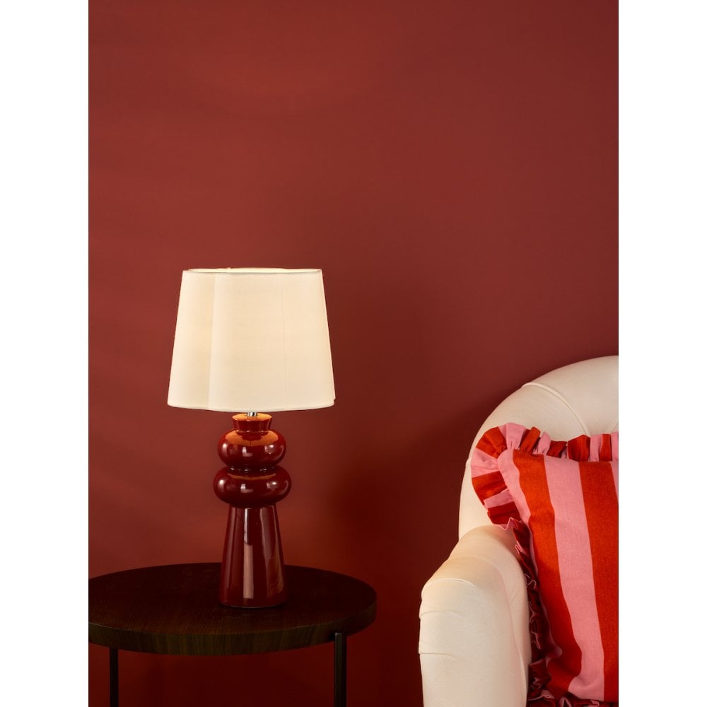 JOR4203 Jordana Table Lamp Pink and Polished Chrome With Shade