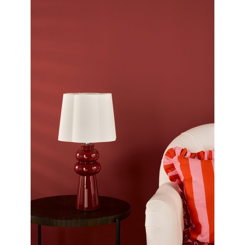 JOR4203 Jordana Table Lamp Pink and Polished Chrome With Shade