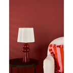 JOR4203 Jordana Table Lamp Pink and Polished Chrome With Shade