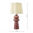 JOR4203 Jordana Table Lamp Pink and Polished Chrome With Shade