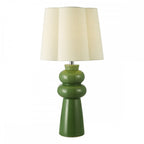 JOR4224 Jordana Table Lamp Green and Polished Chrome With Shade