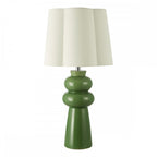 JOR4224 Jordana Table Lamp Green and Polished Chrome With Shade