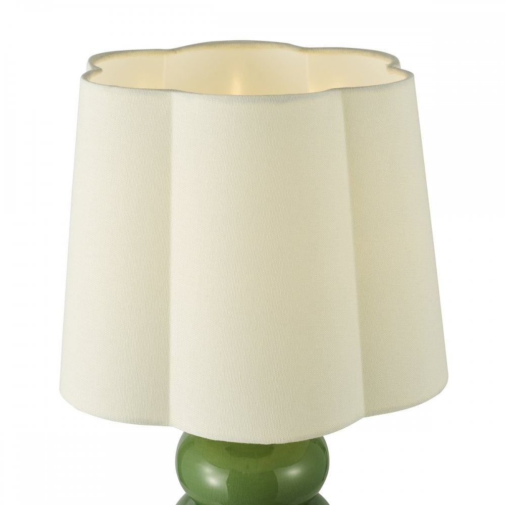 JOR4224 Jordana Table Lamp Green and Polished Chrome With Shade