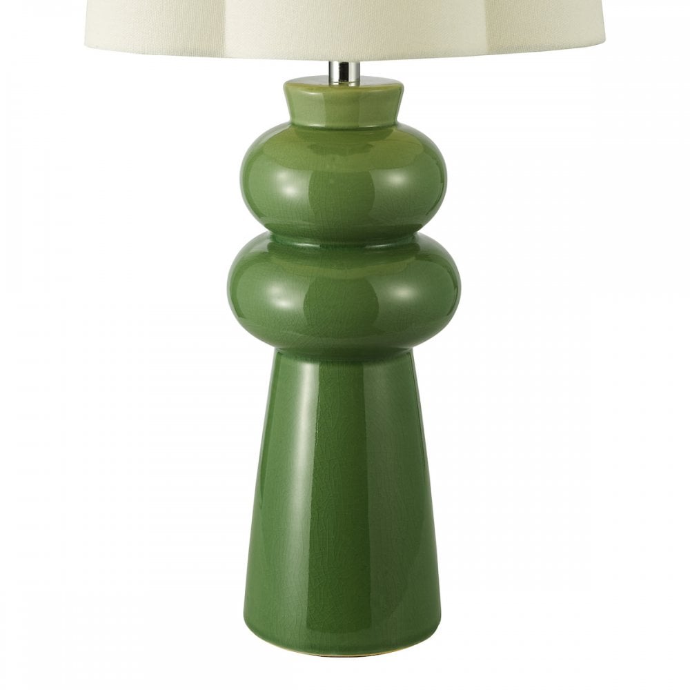 JOR4224 Jordana Table Lamp Green and Polished Chrome With Shade
