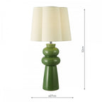 JOR4224 Jordana Table Lamp Green and Polished Chrome With Shade