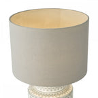 KED4239 Kedron Table Lamp Grey and Satin Chrome With Shade
