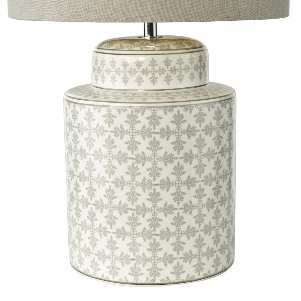KED4239 Kedron Table Lamp Grey and Satin Chrome With Shade