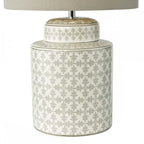 KED4239 Kedron Table Lamp Grey and Satin Chrome With Shade