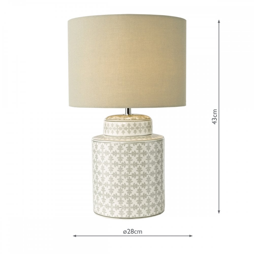 KED4239 Kedron Table Lamp Grey and Satin Chrome With Shade