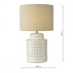 KED4239 Kedron Table Lamp Grey and Satin Chrome With Shade
