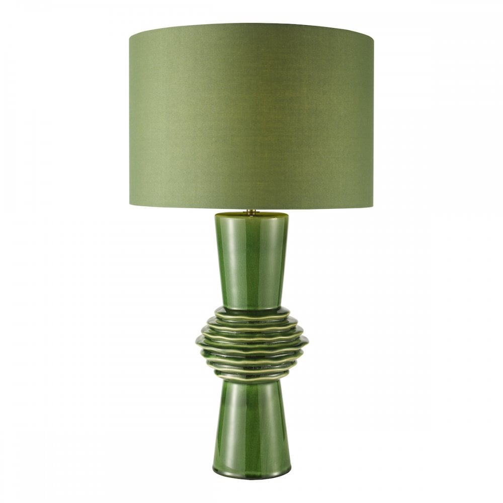 LAG4224 Lagle Table Lamp Green and Antique Brass With Shade