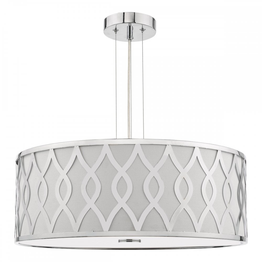 LOC0450 Locryn 4 Light Pendant Polished Chrome and Ivory