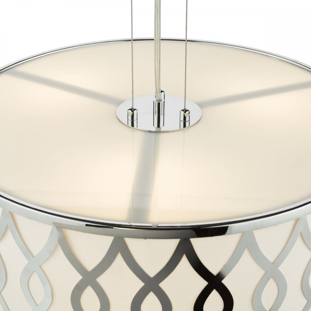 LOC0450 Locryn 4 Light Pendant Polished Chrome and Ivory