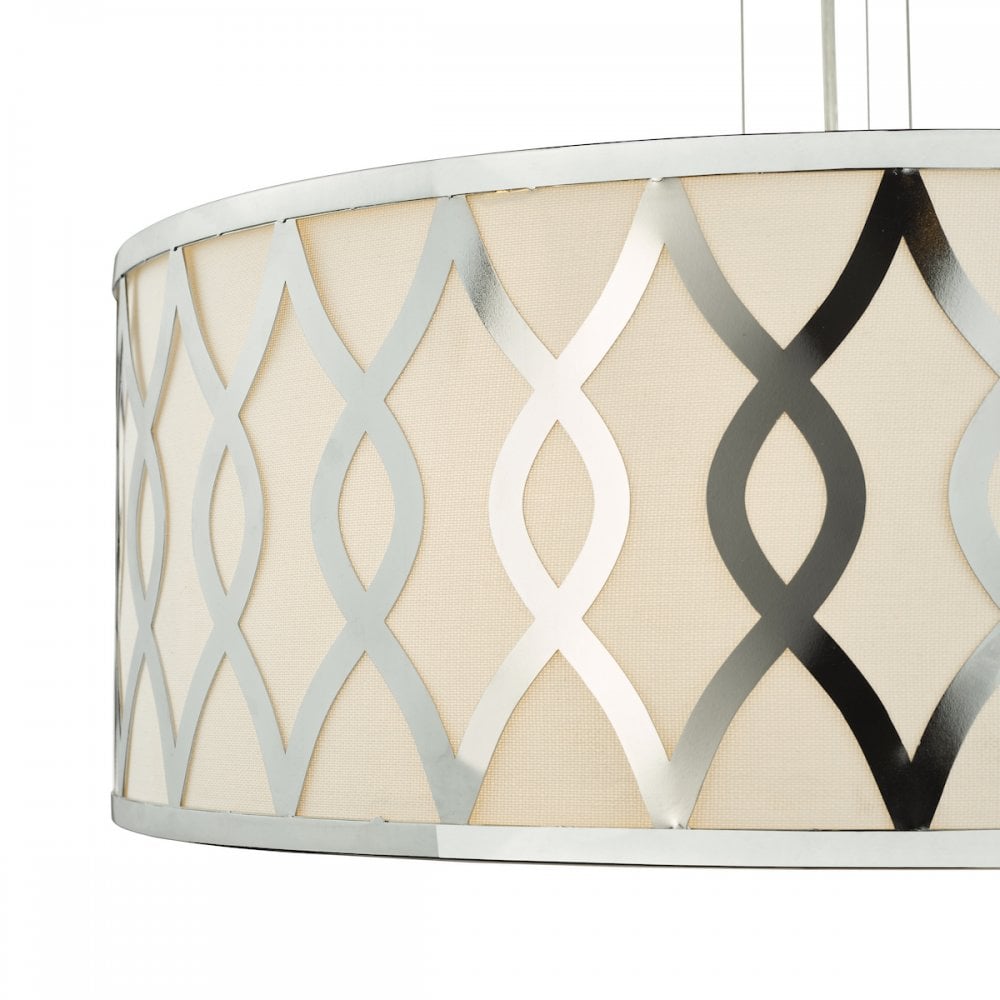 LOC0450 Locryn 4 Light Pendant Polished Chrome and Ivory