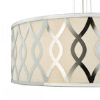 LOC0450 Locryn 4 Light Pendant Polished Chrome and Ivory