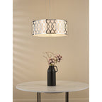 LOC0450 Locryn 4 Light Pendant Polished Chrome and Ivory