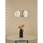 LOC0450 Locryn 4 Light Pendant Polished Chrome and Ivory