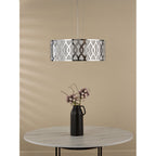 LOC0450 Locryn 4 Light Pendant Polished Chrome and Ivory
