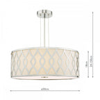 LOC0450 Locryn 4 Light Pendant Polished Chrome and Ivory