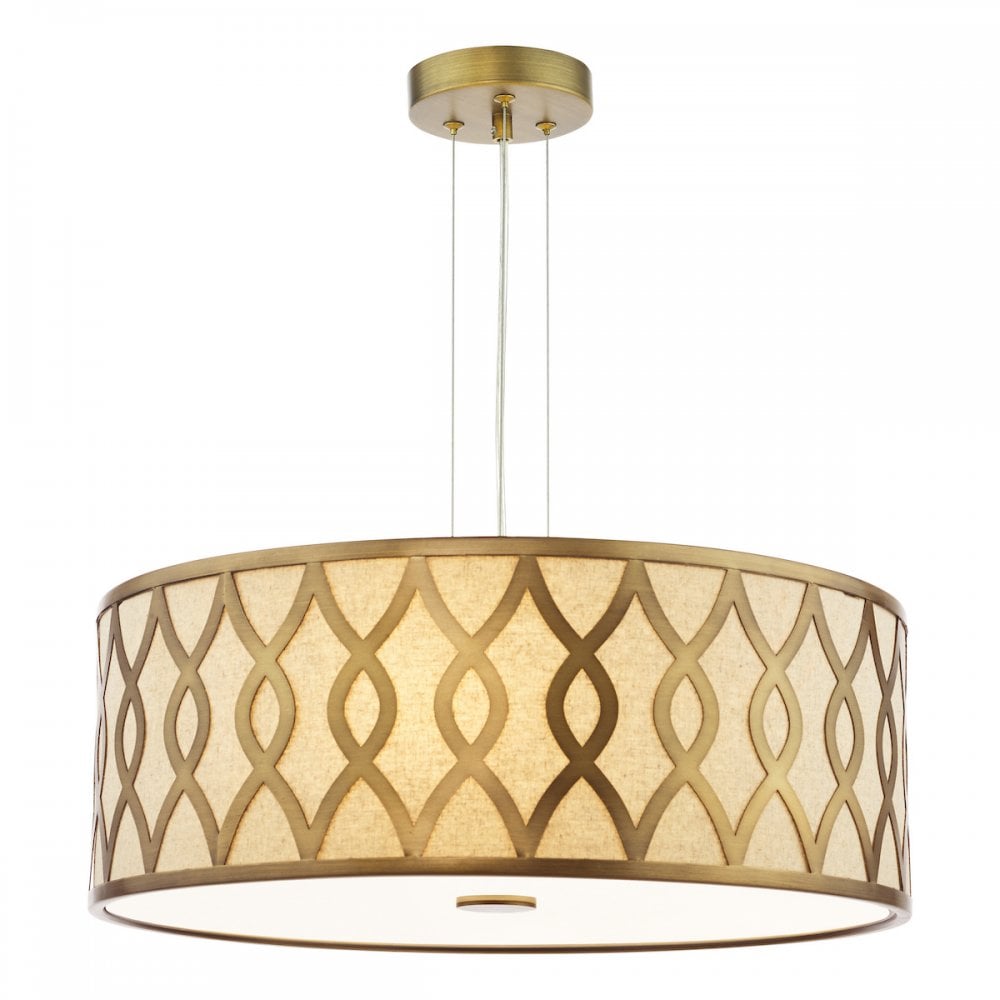 LOC0463 Locryn 4 Light Pendant Brushed Bronze and Taupe