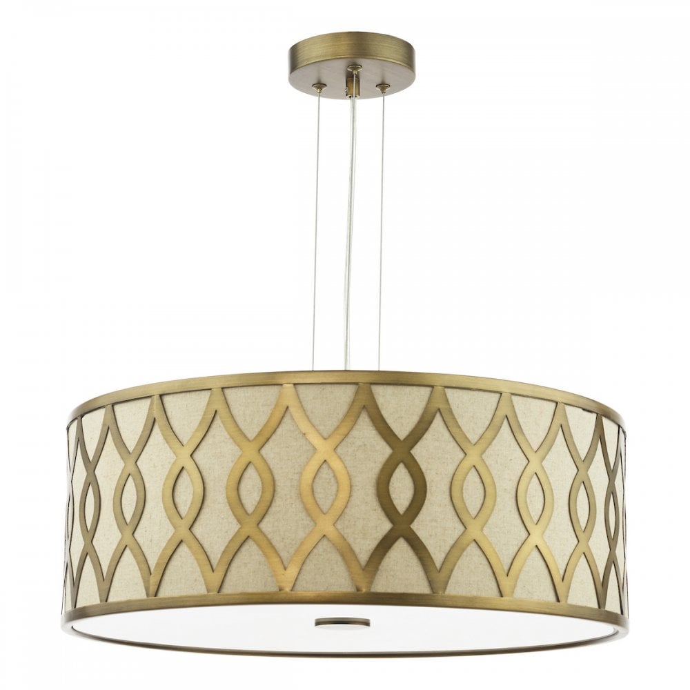 LOC0463 Locryn 4 Light Pendant Brushed Bronze and Taupe