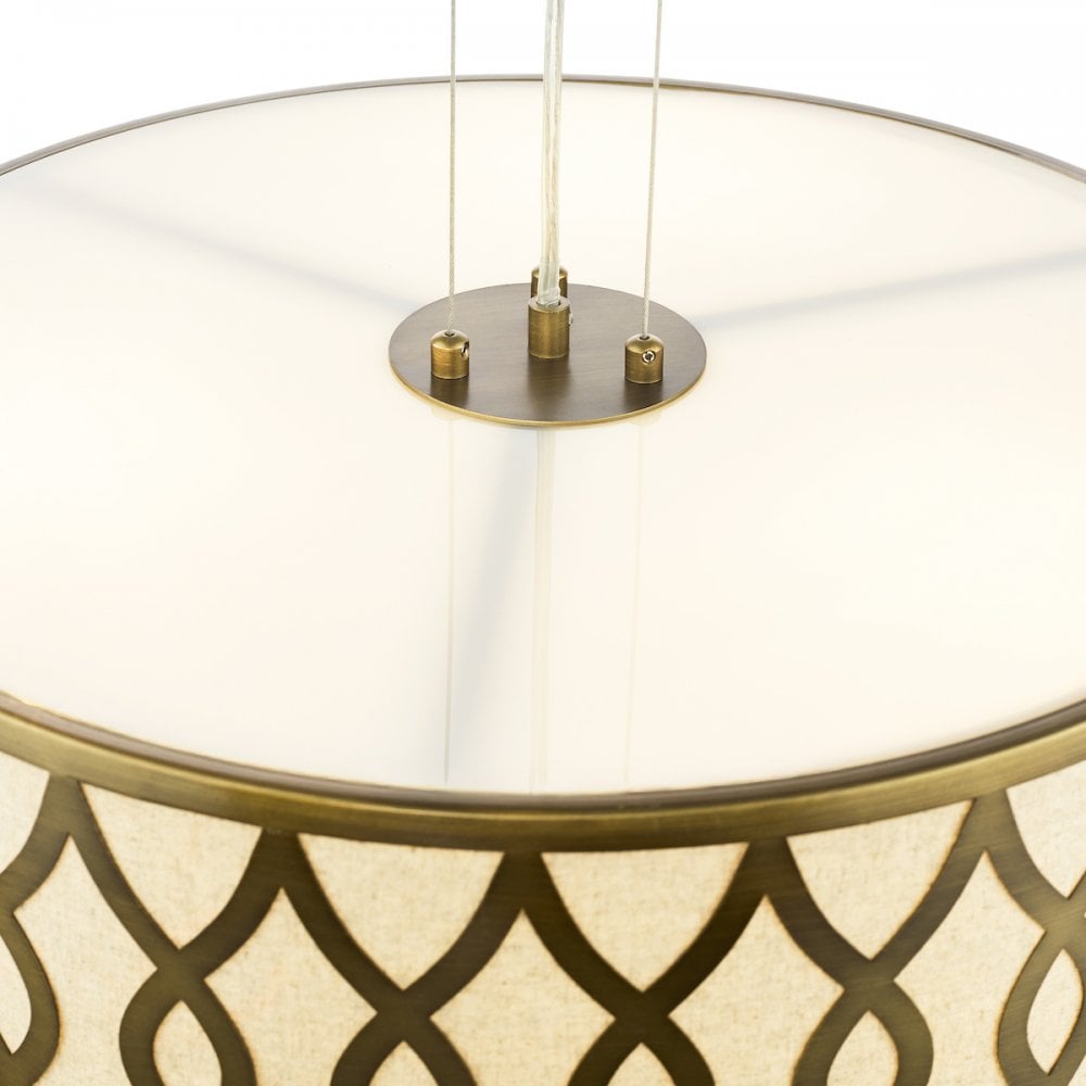 LOC0463 Locryn 4 Light Pendant Brushed Bronze and Taupe