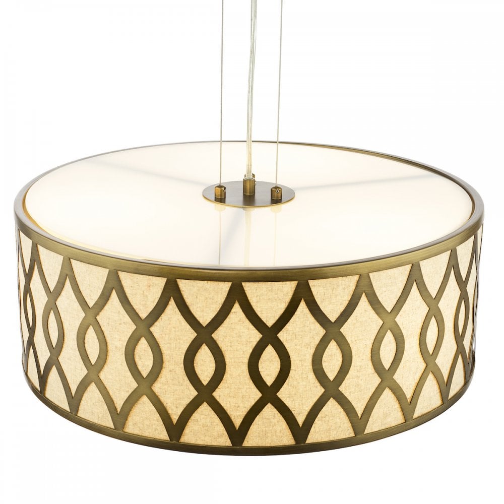 LOC0463 Locryn 4 Light Pendant Brushed Bronze and Taupe