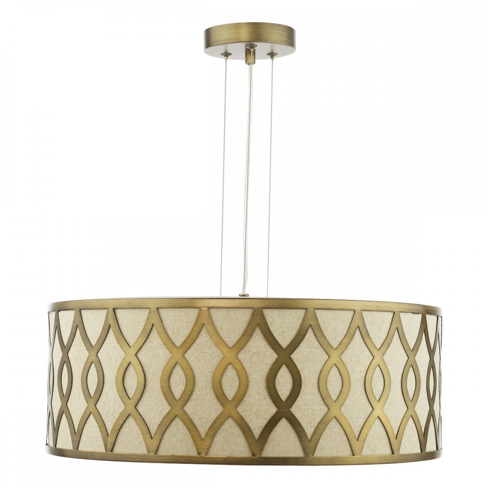 LOC0463 Locryn 4 Light Pendant Brushed Bronze and Taupe