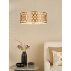 LOC0463 Locryn 4 Light Pendant Brushed Bronze and Taupe