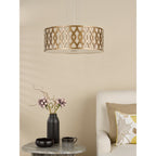 LOC0463 Locryn 4 Light Pendant Brushed Bronze and Taupe