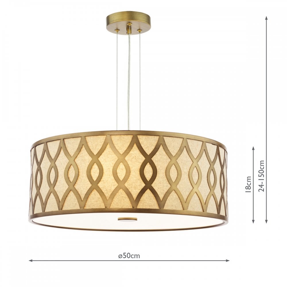 LOC0463 Locryn 4 Light Pendant Brushed Bronze and Taupe