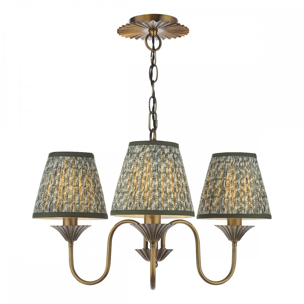LYD0363-EST2624 Lydian 3 Light Pendant Antique Bronze With Shade