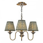 LYD0363-EST2624 Lydian 3 Light Pendant Antique Bronze With Shade