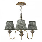 LYD0363-EST2624 Lydian 3 Light Pendant Antique Bronze With Shade