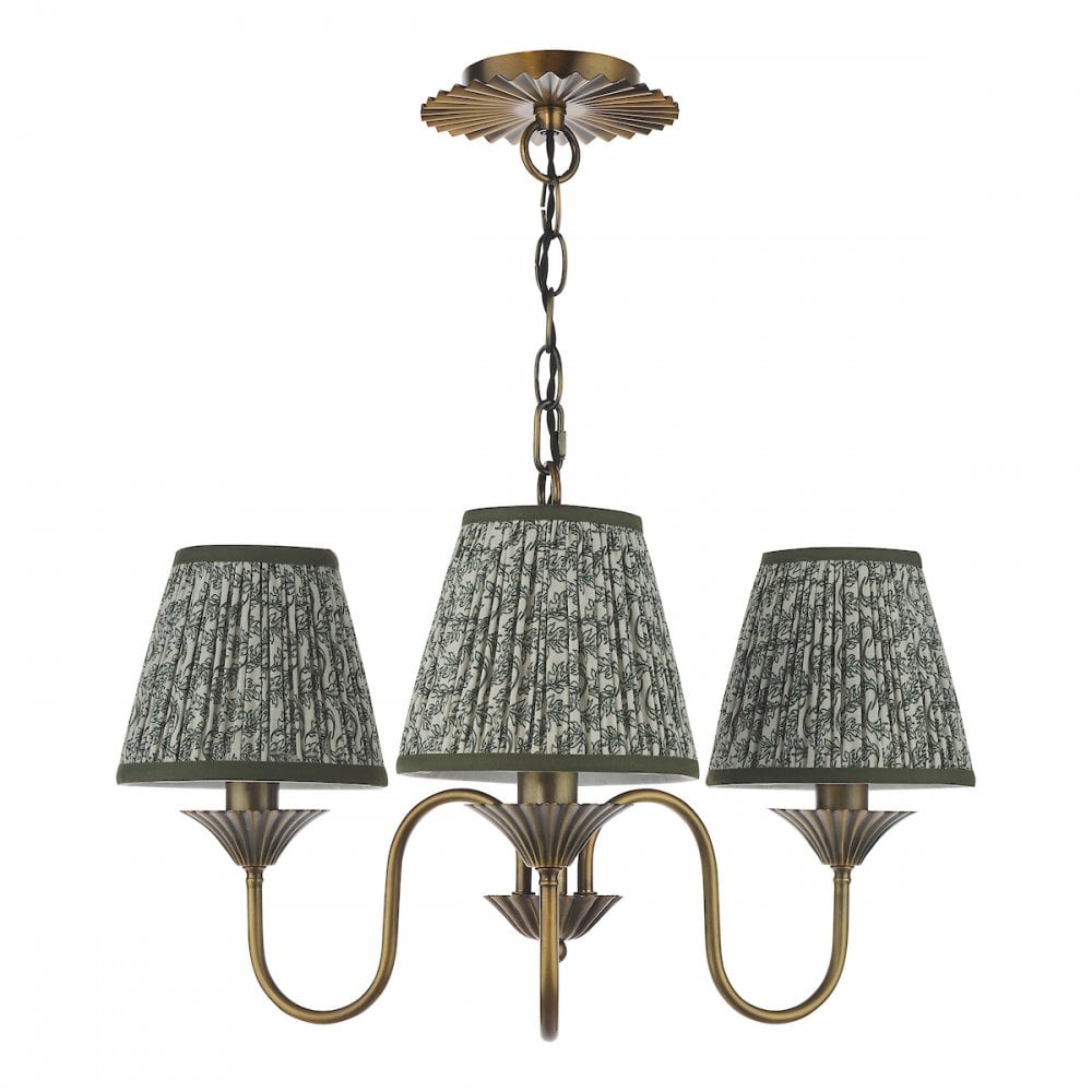 LYD0363-EST2624 Lydian 3 Light Pendant Antique Bronze With Shade