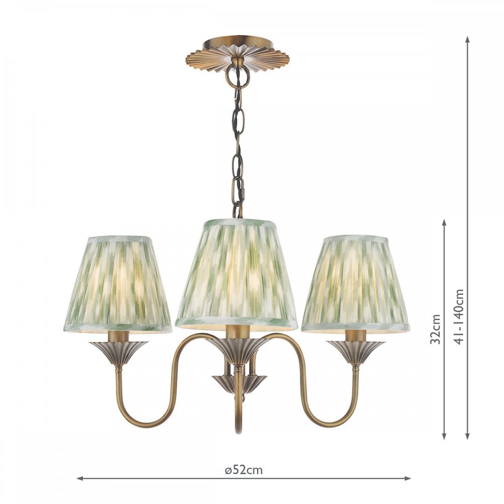 LYD0363-IKA2624 Lydian 3 Light Pendant Antique Bronze With Shade